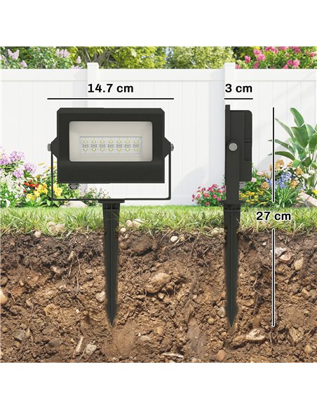 Outsunny 32W LED Floodlights, Linkable 4-Pack Landscape Lighting with Remote Control, RGB Colour Changing, UK Plug, Black - pic 187188 | FastDaddyshop