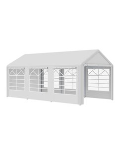 Outsunny 6x3m Garden Gazebo Marquee with Heavy Duty Steel Frame, Waterproof, White