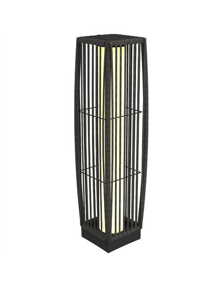 Outsunny Solar Rattan Floor Lamp, Outdoor Garden Lantern with Auto On/Off LED Lights, IP44 for Patio, Terrace, Dark Grey - pic 187195 | FastDaddyshop