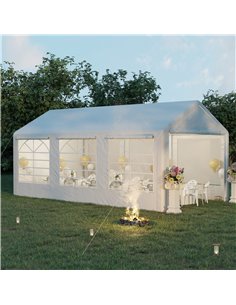 Outsunny 6x3m Garden Gazebo Marquee with Heavy Duty Steel Frame, Waterproof, White 2