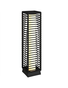 Outsunny Garden Rattan Lamp, 68 cm Solar Rattan Floor Lamp, Solar Garden Light with Auto On/Off LEDs, IP44 Waterproof, Black