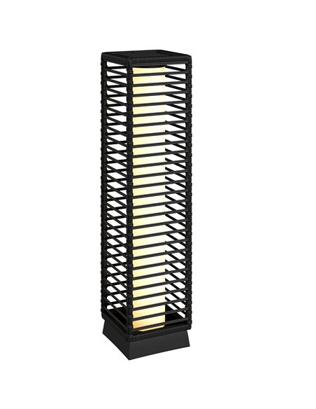 Outsunny Garden Rattan Lamp, 68 cm Solar Rattan Floor Lamp, Solar Garden Light with Auto On/Off LEDs, IP44 Waterproof, Black - pic 187204 | FastDaddyshop