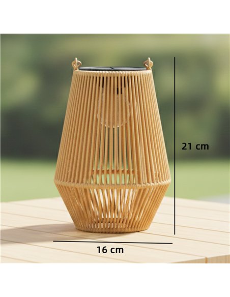 Outsunny Hanging Solar Lanterns, 2 Pack Rattan Solar Lights with Handle for Patio, Pathway, Terrace, Auto On/Off, Brown - pic 187215 | FastDaddyshop