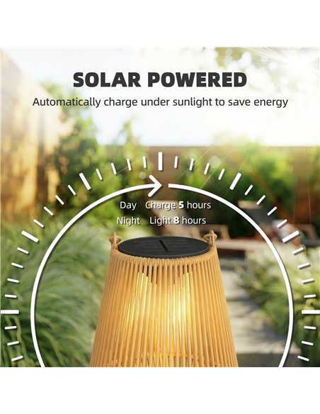 Outsunny Hanging Solar Lanterns, 2 Pack Rattan Solar Lights with Handle for Patio, Pathway, Terrace, Auto On/Off, Brown - pic 187216 | FastDaddyshop