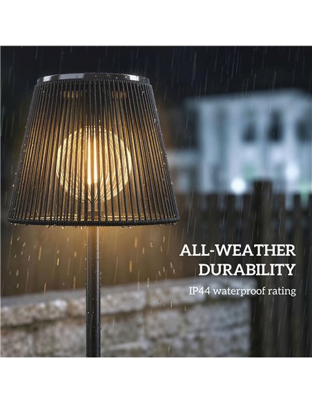Outsunny Outdoor Solar Floor Lamp, Adjustable Height Rechargeable Floor Lamp IP44 Waterproof - pic 187229 | FastDaddyshop