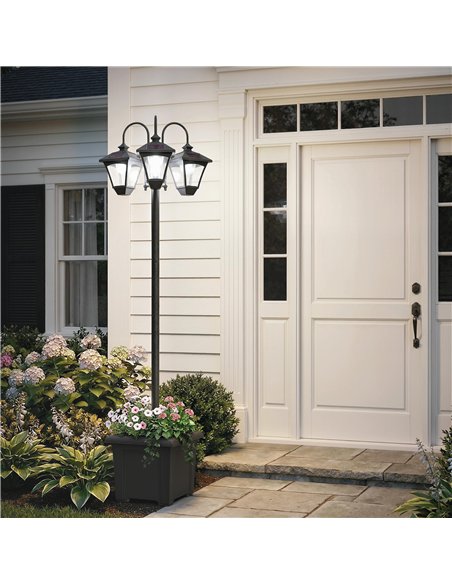 Outsunny Solar Lamp Post with Dusk-to-Dawn Sensor Street Light with 3-Head Planter 185 cm Black - pic 187232 | FastDaddyshop