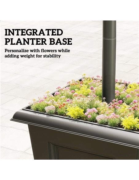 Outsunny Solar Lamp Post with Dusk-to-Dawn Sensor Street Light with 3-Head Planter 185 cm Black - pic 187236 | FastDaddyshop
