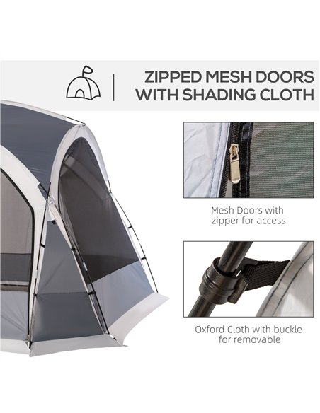 Outsunny Dome Tent for 6-8 Person, Camping Tent with 4 Zipped Mesh Doors, Removable Oxford Cloth, Lamp Hook, Portable Carry Bag, - pic 187244 | FastDaddyshop
