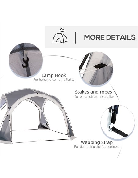 Outsunny Dome Tent for 6-8 Person, Camping Tent with 4 Zipped Mesh Doors, Removable Oxford Cloth, Lamp Hook, Portable Carry Bag, - pic 187245 | FastDaddyshop