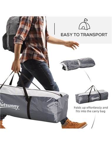 Outsunny Dome Tent for 6-8 Person, Camping Tent with 4 Zipped Mesh Doors, Removable Oxford Cloth, Lamp Hook, Portable Carry Bag,