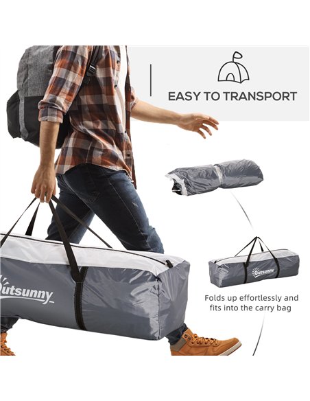 Outsunny Dome Tent for 6-8 Person, Camping Tent with 4 Zipped Mesh Doors, Removable Oxford Cloth, Lamp Hook, Portable Carry Bag, - pic 187247 | FastDaddyshop
