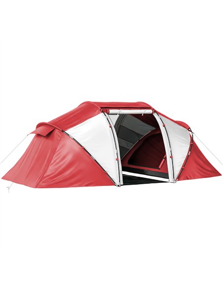 Outsunny 4 Man UV Protection Camping Tent - Grey and Red - pic 187249 | FastDaddyshop