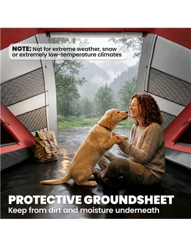 Outsunny 4 Man UV Protection Camping Tent - Grey and Red