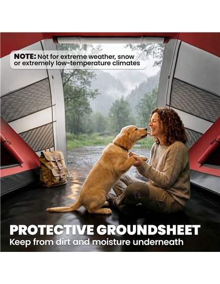 Outsunny 4 Man UV Protection Camping Tent - Grey and Red - pic 187254 | FastDaddyshop