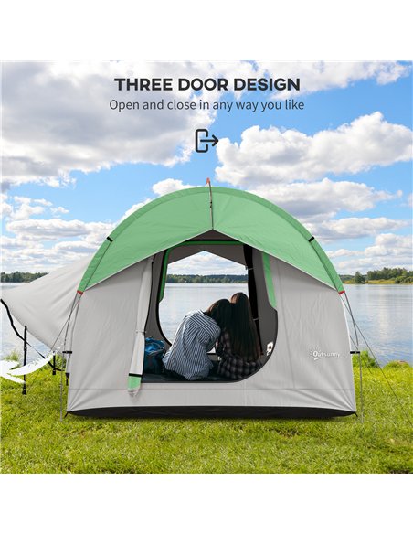 Outsunny SUV Car Tent for Camping, Waterproof PU2000mm, 5 Man Tailgate Tent, 2.4 x 2.1 m, Grey and  Green - pic 187262 | FastDaddyshop