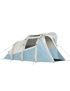 Outsunny Inflatable Camping Tent w/ Air Pump, Easy Setup 2-3 Person Blow Up Tent, Light Blue