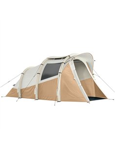Outsunny Inflatable Camping Tent w/ Air Pump, Easy Setup 2-3 Person Blow Up Tent, Khaki