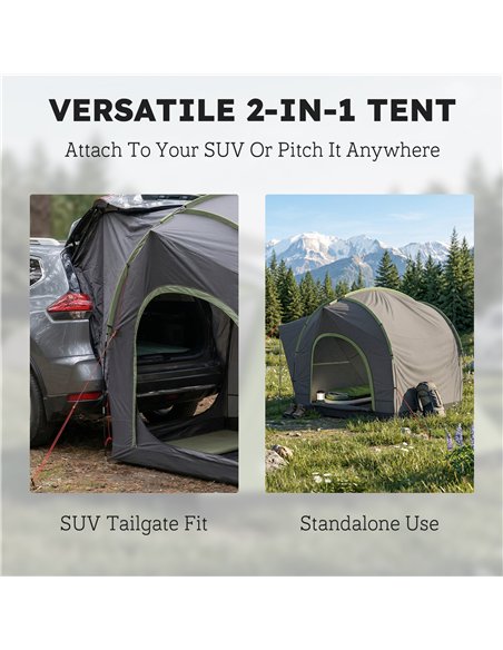 Outsunny Car Tent with 2.35m Stand-Up Height, 3000mm Waterproof Tailgate Tent with Mesh Windows for Family Camping Travelling - pic 187360 | FastDaddyshop