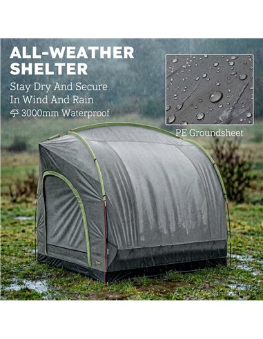 Outsunny Car Tent with 2.35m Stand-Up Height, 3000mm Waterproof Tailgate Tent with Mesh Windows for Family Camping Travelling