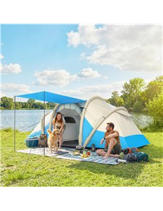 Outsunny Inflatable Tent 2 Bedroom Tunnel Design Windproof Air Tent with Carry Bag for 4 Person 2