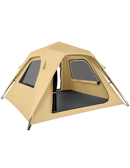 Outsunny Pop Up Tent 3000mm Waterproof Camping Tents with Mesh Windows 2-3 People Khaki - pic 187411 | FastDaddyshop