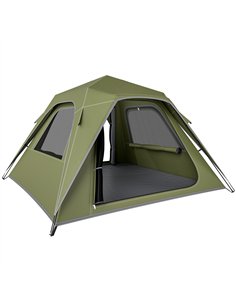 Outsunny Pop Up Tent 3000mm Waterproof Camping Tents with Mesh Windows 2-3 People Green