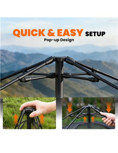 Outsunny Pop Up Tent 3000mm Waterproof Camping Tents with Mesh Windows 2-3 People Green