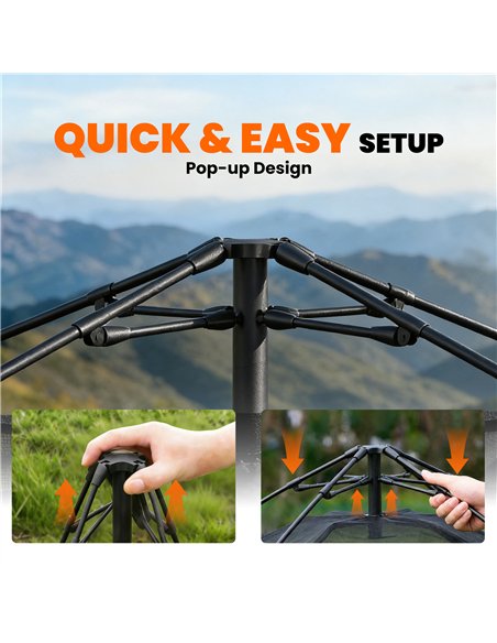 Outsunny Pop Up Tent 3000mm Waterproof Camping Tents with Mesh Windows 2-3 People Green - pic 187423 | FastDaddyshop