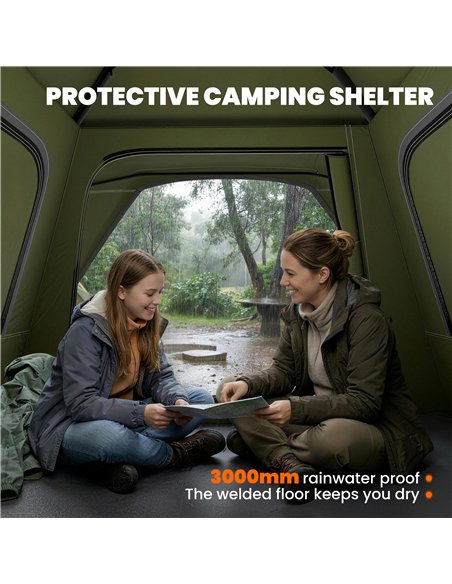 Outsunny Pop Up Tent 3000mm Waterproof Camping Tents with Mesh Windows 2-3 People Green - pic 187425 | FastDaddyshop