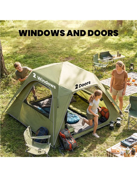 Outsunny Pop Up Tent 3000mm Waterproof Camping Tents with Mesh Windows 2-3 People Green - pic 187426 | FastDaddyshop