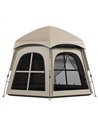 Outsunny Pop Up Tent 3000mm Waterproof Instant Camping Tent 3-4 Person with 2 Doors 4 Windows Khaki