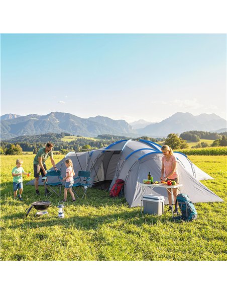 Outsunny 6-9 Man Large Tunnel Tent with 3 Bedrooms, Living Area and Porch, Light Grey - pic 187445 | FastDaddyshop