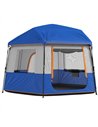 Outsunny Cabin Tent Easy Setup 3000mm Waterproof Camping Tent 4 Person with Carrying Bag Blue