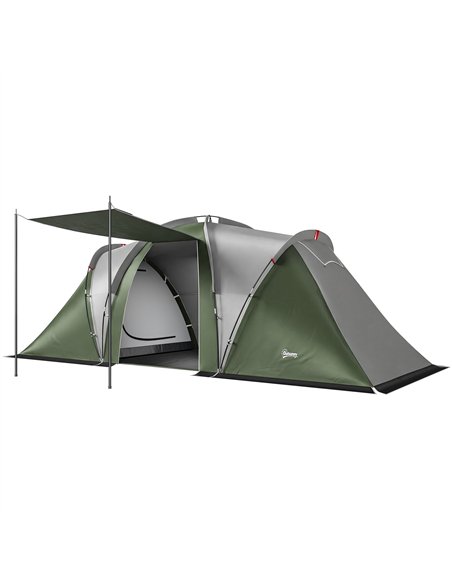 Outsunny Family Camping Tent 3000mm Waterproof Windproof Tunnel Tent 8-12 Person Two Bedrooms Green - pic 187465 | FastDaddyshop