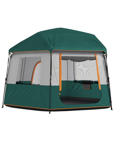 Outsunny Cabin Tent Easy Setup 3000mm Waterproof Camping Tent 4 Person with Carrying Bag Green - pic 187474 | FastDaddyshop