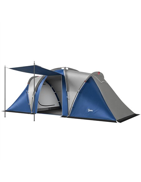Outsunny Family Camping Tent 3000mm Waterproof Windproof Tunnel Tent 8-12 Person, Navy Blue & Light Grey - pic 187483 | FastDaddyshop