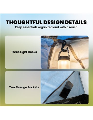 Outsunny Family Camping Tent 3000mm Waterproof Windproof Tunnel Tent 8-12 Person, Navy Blue & Light Grey