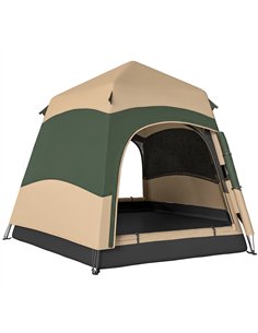 Outsunny Double Layer Instant Pop Up Tent with Rainfly, Portable Camping Shelter with Sewn-in Groundsheet and Carry Bag, Khaki