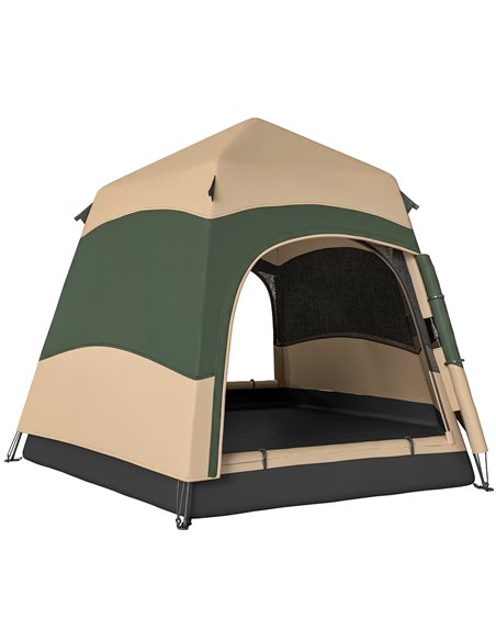 Outsunny Double Layer Instant Pop Up Tent with Rainfly, Portable Camping Shelter with Sewn-in Groundsheet and Carry Bag, Khaki - pic 187492 | FastDaddyshop