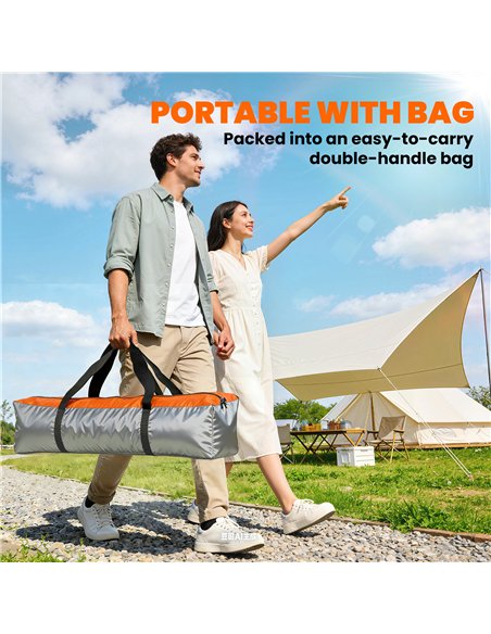Outsunny Double Layer Instant Pop Up Tent with Rainfly, Portable Camping Shelter with Sewn-in Groundsheet and Carry Bag, Orange - pic 187506 | FastDaddyshop