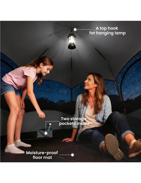 Outsunny Double Layer Instant Pop Up Tent with Rainfly, Portable Camping Shelter with Sewn-in Groundsheet and Carry Bag, Orange - pic 187508 | FastDaddyshop