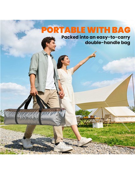 Outsunny Double Layer Instant Pop Up Tent with Rainfly, Portable Camping Shelter with Sewn-in Groundsheet and Carry Bag, Brown - pic 187515 | FastDaddyshop
