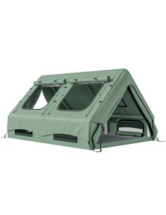 Outsunny Inflatable Camping Tent, 4 Season Hot Tent 10000mm Waterproof with Chimney Opening, Sky Light and Air Pump, Green