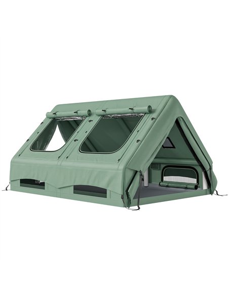 Outsunny Inflatable Camping Tent, 4 Season Hot Tent 10000mm Waterproof with Chimney Opening, Sky Light and Air Pump, Green - pic 187528 | FastDaddyshop