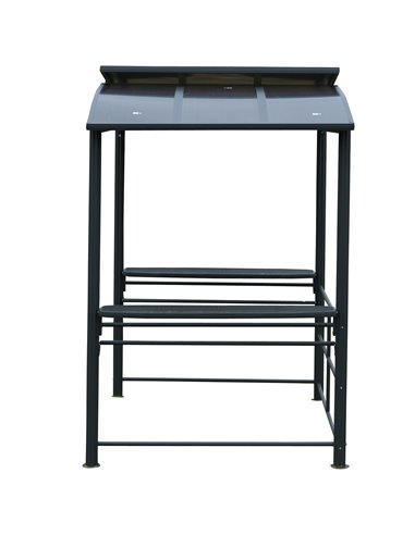 Outsunny 2.4x1.5m Grill Gazebo Outdoor BBQ with Side Shelves, Hanging Poles, Dark Grey