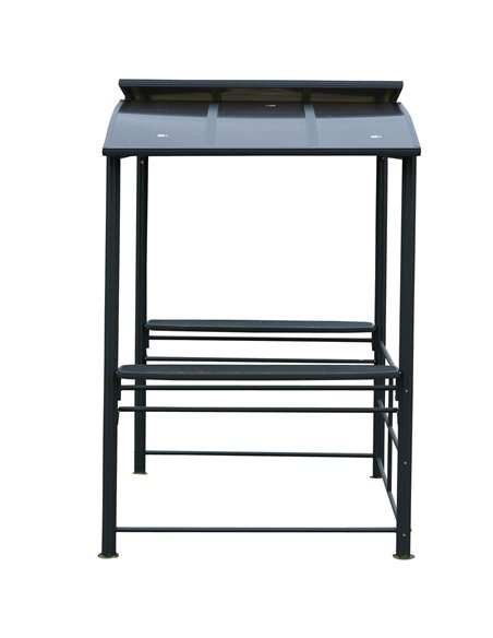 Outsunny 2.4x1.5m Grill Gazebo Outdoor BBQ with Side Shelves, Hanging Poles, Dark Grey - pic 18754 | FastDaddyshop