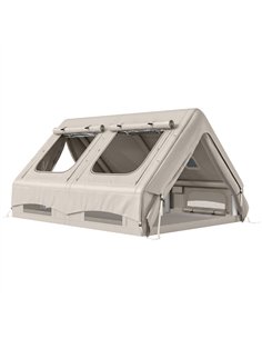 Outsunny Inflatable Camping Tent, 4 Season Hot Tent 10000mm Waterproof with Chimney Opening, Sky Light and Air Pump, Khaki