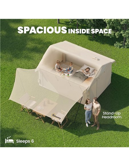 Outsunny Inflatable Tents Waterproof Glamping Tent with Stove Jack for 6-8 Person - pic 187560 | FastDaddyshop