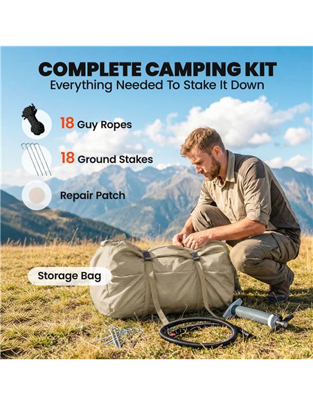 Outsunny Inflatable Tents Waterproof Glamping Tent with Stove Jack for 6-8 Person - pic 187563 | FastDaddyshop