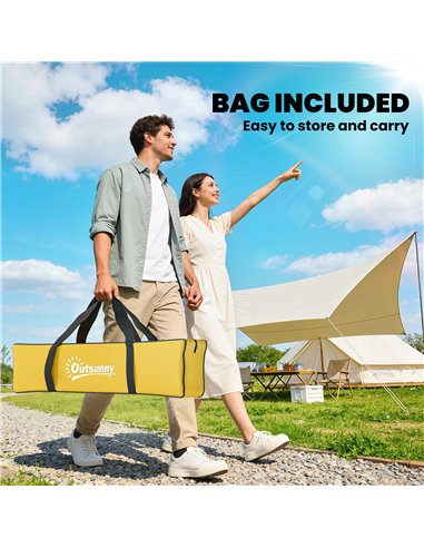 Outsunny 2 Person Camping Tent, Dome Tent with Zipped Doors, Storage Pocket, Portable Handy Bag, Yellow